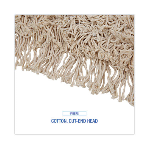 Image of Boardwalk® Cotton Dry Mopping Kit, 36 X 5 Natural Cotton Head, 60" Natural Wood Handle