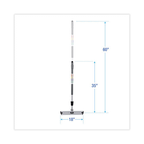 Image of Boardwalk® Microfiber Cleaning Kit, 18" Wide Blue/green Microfiber Head, 35" To 60" Gray Aluminum Handle