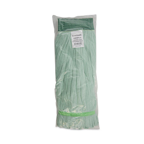 Image of Boardwalk® Microfiber Looped-End Wet Mop Head, Large, Green, 12/carton