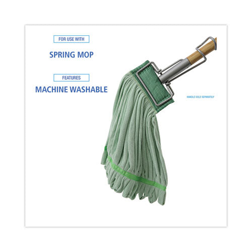 Image of Boardwalk® Microfiber Looped-End Wet Mop Head, Medium, Green