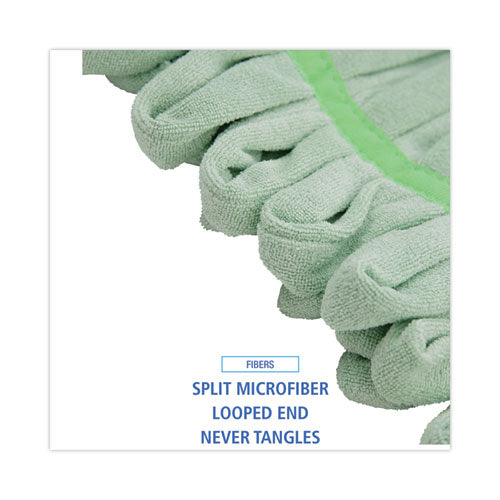Image of Boardwalk® Microfiber Looped-End Wet Mop Head, Medium, Green