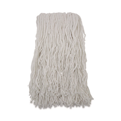 Image of Boardwalk® Banded Rayon Cut-End Mop Heads, #24, White, 1.25" Headband, 12/Carton