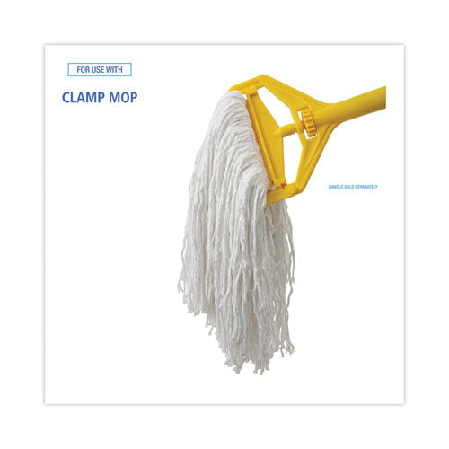 Image of Boardwalk® Banded Rayon Cut-End Mop Heads, #24, White, 1.25" Headband, 12/Carton