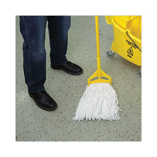 Image of Boardwalk® Banded Rayon Cut-End Mop Heads, #24, White, 1.25" Headband, 12/Carton