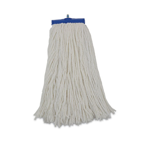 Image of Boardwalk® Cut-End Lie-Flat Mop Head, Rayon, 16oz, White, 12/carton