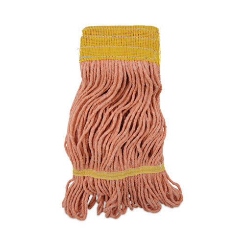 Image of Boardwalk® Super Loop Wet Mop Head, Cotton/synthetic Fiber, 5" Headband, Small Size, Orange, 12/carton