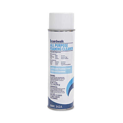 Image of Boardwalk® All-Purpose Foaming Cleaner with Ammonia, 19 oz Aerosol Spray, 12/Carton