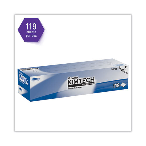 Image of Kimtech Kimwipes Delicate Task Wipers, 2-Ply, 11.8 x 11.8, Unscented, White, 120/Box, 15 Boxes/Carton