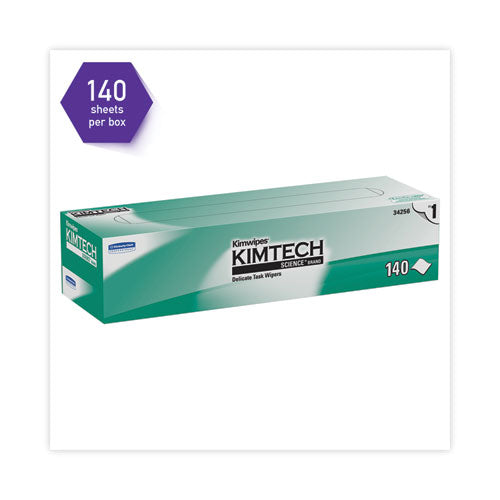 Image of Kimtech Kimwipes Delicate Task Wipers, 1-Ply, 14.7 x 16.6, Unscented, White, 144/Box, 15 Boxes/Carton