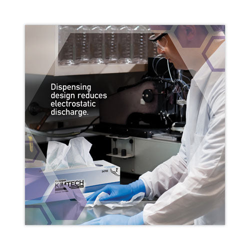 Image of Kimtech Kimwipes Delicate Task Wipers, 3-Ply, 11.8 x 11.8, Unscented, White, 100/Box, 15 Boxes/Carton
