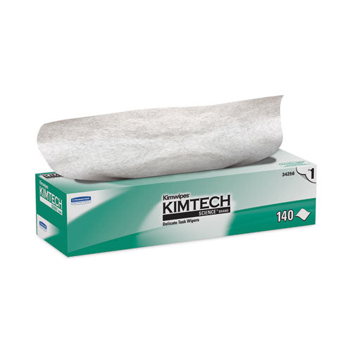 Image of Kimtech Kimwipes Delicate Task Wipers, 1-Ply, 14.7 x 16.6, Unscented, White, 144/Box, 15 Boxes/Carton