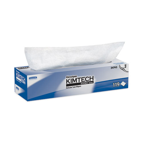 Image of Kimtech Kimwipes Delicate Task Wipers, 3-Ply, 11.8 x 11.8, Unscented, White, 100/Box, 15 Boxes/Carton
