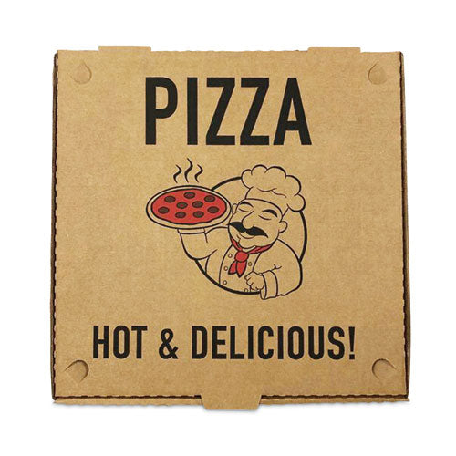Image of BluTable Pizza Boxes, 10 x 10 x 2, Brown, Paper, 50/Pack