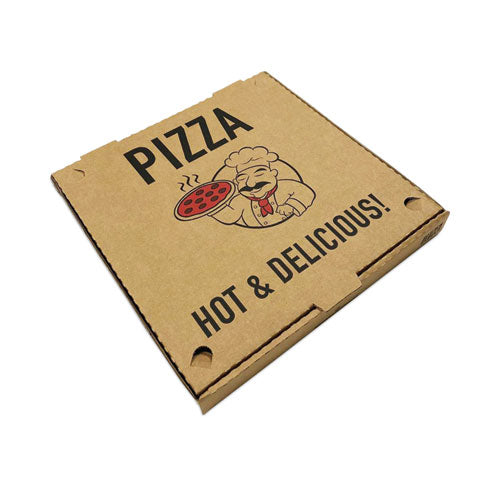 Image of BluTable Pizza Boxes, 10 x 10 x 2, Brown, Paper, 50/Pack