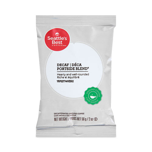 Image of Seattle's Best Premeasured Coffee Packs, Decaf Portside Blend, 2.6 oz Packet, 72/Carton