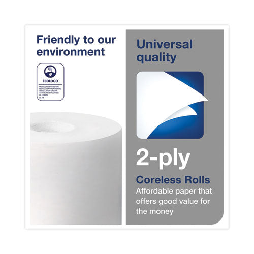 Image of Tork® Coreless High Capacity Bath Tissue, Septic Safe, 2-Ply, White, 1,100 Sheets/Roll, 36 Rolls/Carton