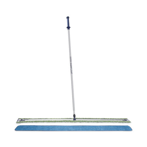 Image of Bona® SuperCourt Athletic Floor Care System, 60" Wide Microfiber Head, 66" Silver/Blue Aluminum Handle