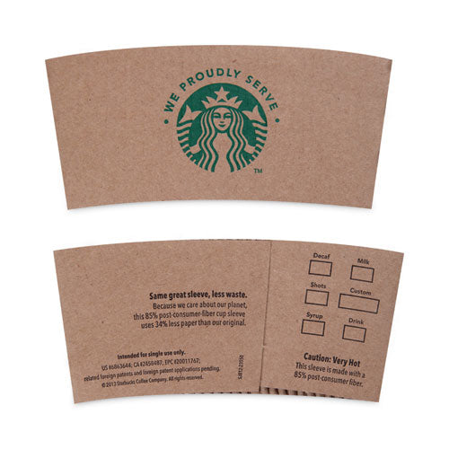 Image of Starbucks® Cup Sleeves, Fits 12, 16, 20 Oz Hot Cups, Kraft, 1,380/carton
