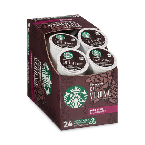 Image of Starbucks® Caffe Verona Coffee K-Cups Pack, 24/box, 4 Boxes/carton