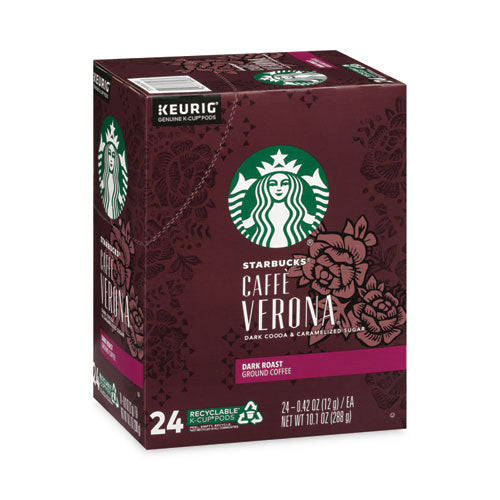 Image of Starbucks® Caffe Verona Coffee K-Cups Pack, 24/box, 4 Boxes/carton