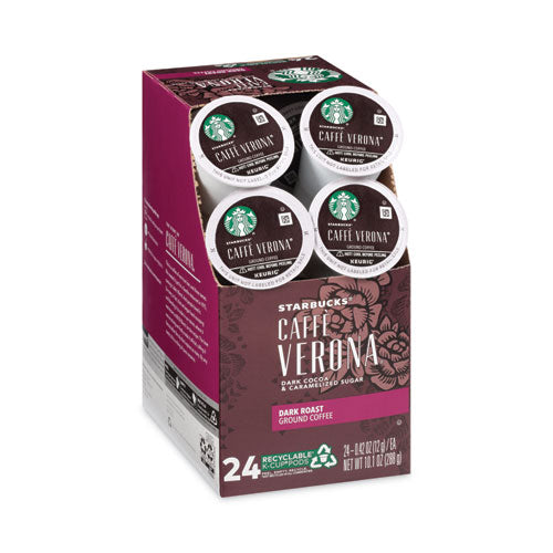 Image of Starbucks® Caffe Verona Coffee K-Cups Pack, 24/box, 4 Boxes/carton