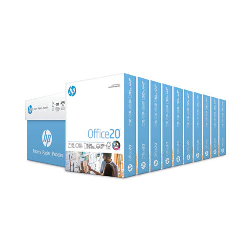 Image of HP Papers Office20 Paper, 92 Bright, 20 lb Bond Weight, 8.5 x 11, White, 500 Sheets/Ream, 10 Reams/Carton