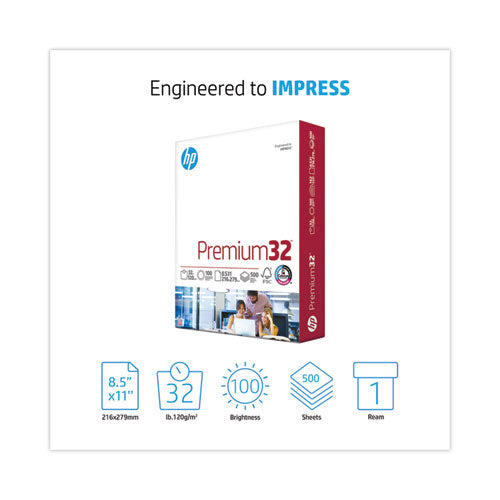 Image of HP Papers Premium32, 100 Bright, 32 lb Bond Weight, 8.5 x 11, Ultra White, 500/Ream