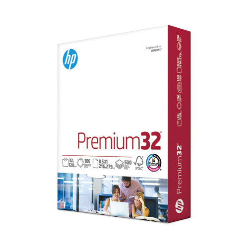 Image of HP Papers Premium32, 100 Bright, 32 lb Bond Weight, 8.5 x 11, Ultra White, 500/Ream