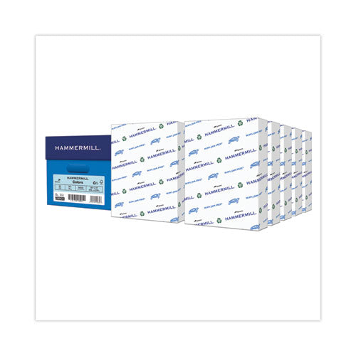 Image of Hammermill® Colors Print Paper, 20 lb Bond Weight, 8.5 x 11, Blue, 500 Sheets/Ream, 10 Reams/Carton