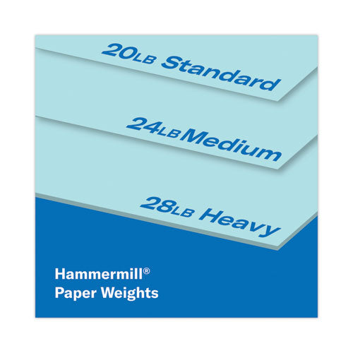 Image of Hammermill® Colors Print Paper, 20 lb Bond Weight, 8.5 x 11, Blue, 500 Sheets/Ream, 10 Reams/Carton