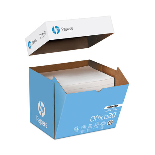 Image of HP Papers Office20 Paper, 92 Bright, 20 lb Bond Weight, 8.5 x 11, White, 2, 500/Carton