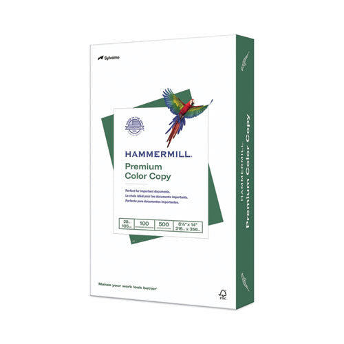 Image of Hammermill® Premium Color Copy Print Paper, 100 Bright, 28 lb Bond Weight, 8.5 x 14, Photo White, 500/Ream