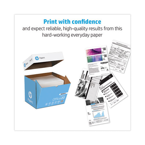 Image of HP Papers Office20 Paper, 92 Bright, 20 lb Bond Weight, 8.5 x 11, White, 2, 500/Carton