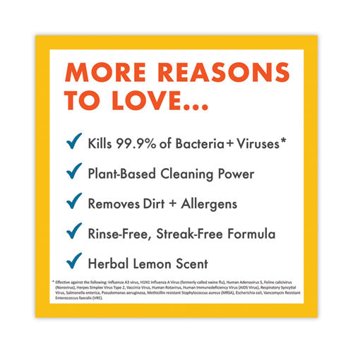 Image of Boulder Clean Disinfectant Cleaner, Lemon Scent, 128 oz Bottle, 4/Carton