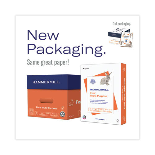 Image of Hammermill® Fore Multipurpose Print Paper, 96 Bright, 20 lb Bond Weight, 8.5 x 11, White, 500 Sheets/Ream, 10 Reams/Carton