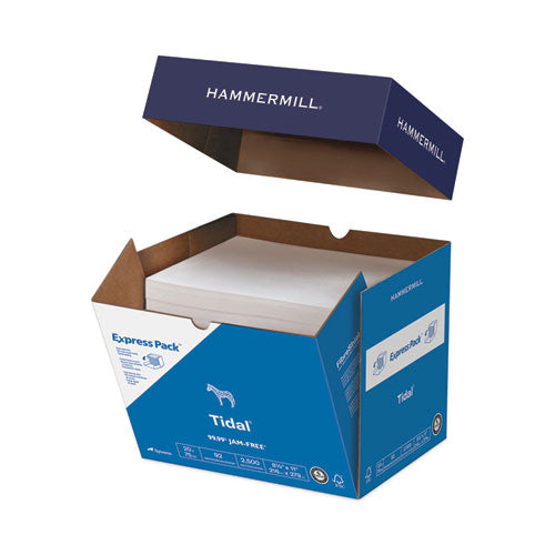 Image of Hammermill® Tidal Print Paper Express Pack, 92 Bright, 20 lb Bond Weight, 8.5 x 11, White, 2,500 Sheets/Carton