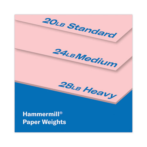 Image of Hammermill® Colors Print Paper, 20 lb Bond Weight, 8.5 x 11, Pink, 500 Sheets/Ream, 10 Reams/Carton