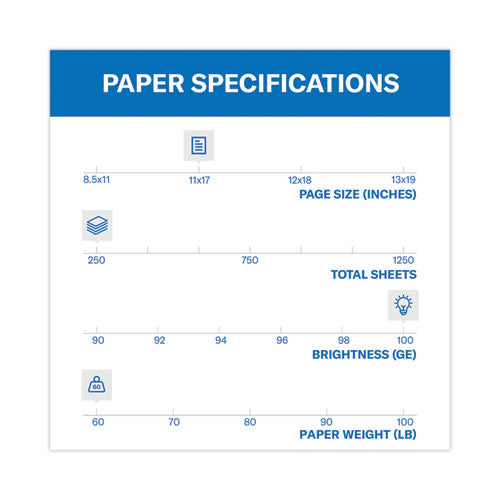 Image of Hammermill® Premium Color Copy Cover, 100 Bright, 60 lb Cover Weight, 17 x 11, 250/Pack