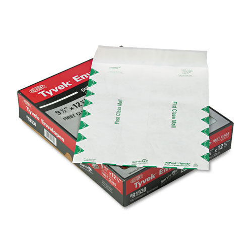 Image of Survivor® Lightweight 14 lb Tyvek Catalog Mailers, First Class, #12 1/2, Square Flap, Redi-Strip Closure, 9.5 x 12.5, White, 100/Box