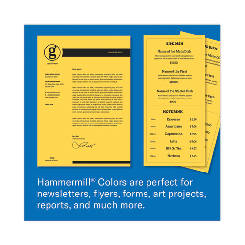 Image of Hammermill® Colors Print Paper, 20 lb Bond Weight, 8.5 x 11, Goldenrod, 500 Sheets/Ream, 10 Reams/Carton