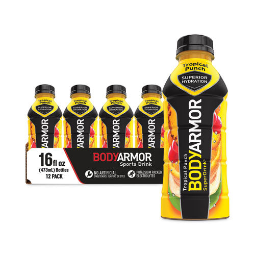 Image of BodyArmor SuperDrink Sports Drink, Tropical Punch, 16 oz Bottle, 12/Pack