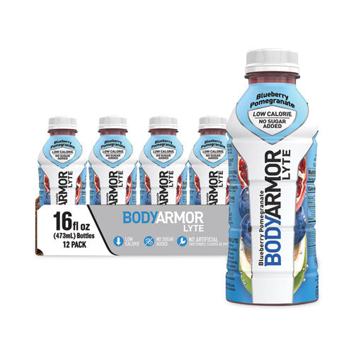 Image of BodyArmor LYTE Sports Drink, Blueberry Pomegranate, 16 oz Bottle, 12/Pack