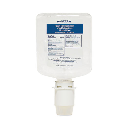 Image of Georgia Pacific® Professional enMotion Gen2 Moisturizing Foam Hand Sanitizer Dispenser Refill, 1,000 mL Bottle, Fragrance-Free, 2/Carton