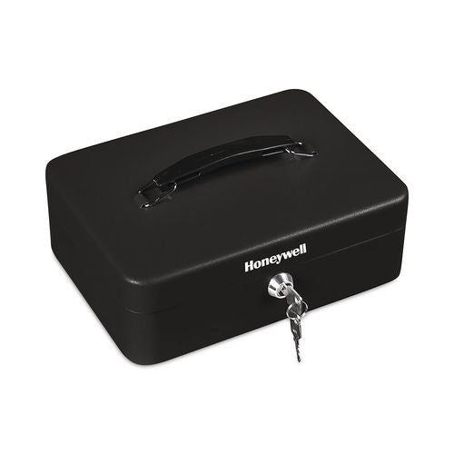 Image of Honeywell Standard Cash Box, 9.8 x 7.3 x 4.1, Steel, Black
