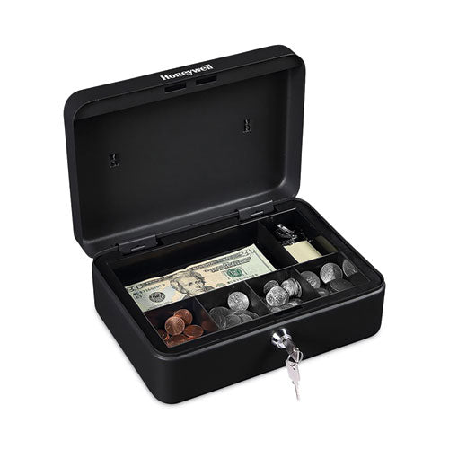 Image of Honeywell Standard Cash Box, 9.8 x 7.3 x 4.1, Steel, Black