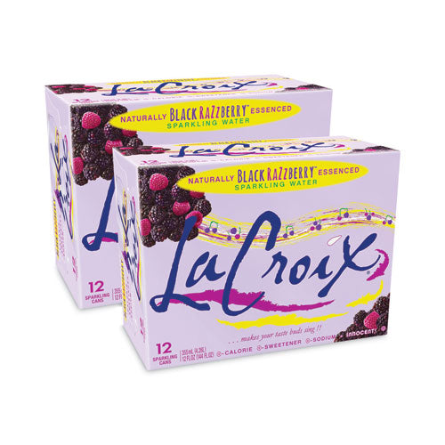 Image of LaCroix® Sparkling Water, Black Razzberry, 12 oz Can, 12 Cans/Pack, 2 Packs/Carton