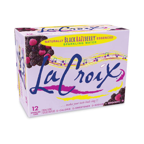 Image of LaCroix® Sparkling Water, Black Razzberry, 12 oz Can, 12 Cans/Pack, 2 Packs/Carton