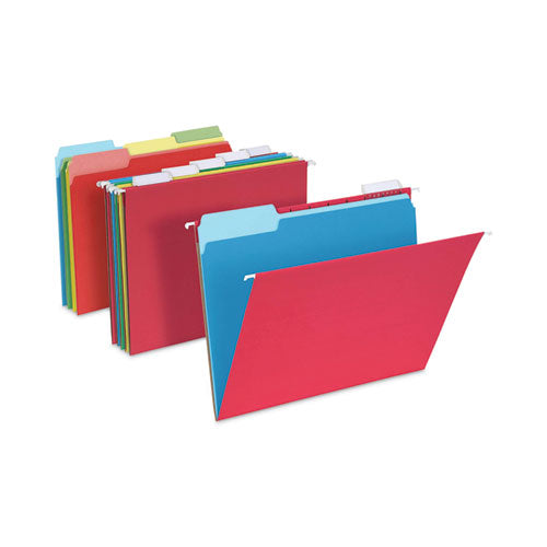 Image of Pendaflex® Teacher's Hanging File Folder Combo Kit, Letter Size, Assorted Colors, (25) 1/5-Cut Hanging Folders,(50) 1/3-Cut File Folders