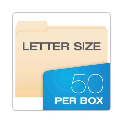 Image of Pendaflex® Hanging File Folder Combo Kit, Letter Size, (25) 1/5-Cut Standard Green Hanging Folders, (50) 1/3-Cut Manila File Folders