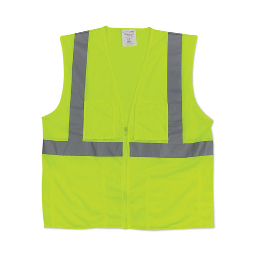 Image of PIP Zipper Safety Vest, 2X-Large, Hi-Viz Lime Yellow